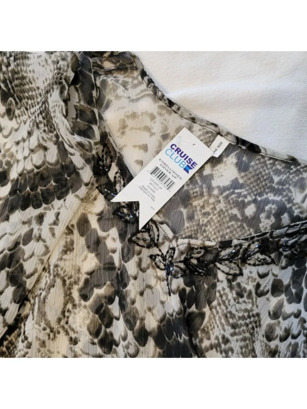 NWT CRUISE CLUB Woman's SNAKE SKIN Printed Bathing Swimsuit Cover ONE SIZE - Picture 5 of 5